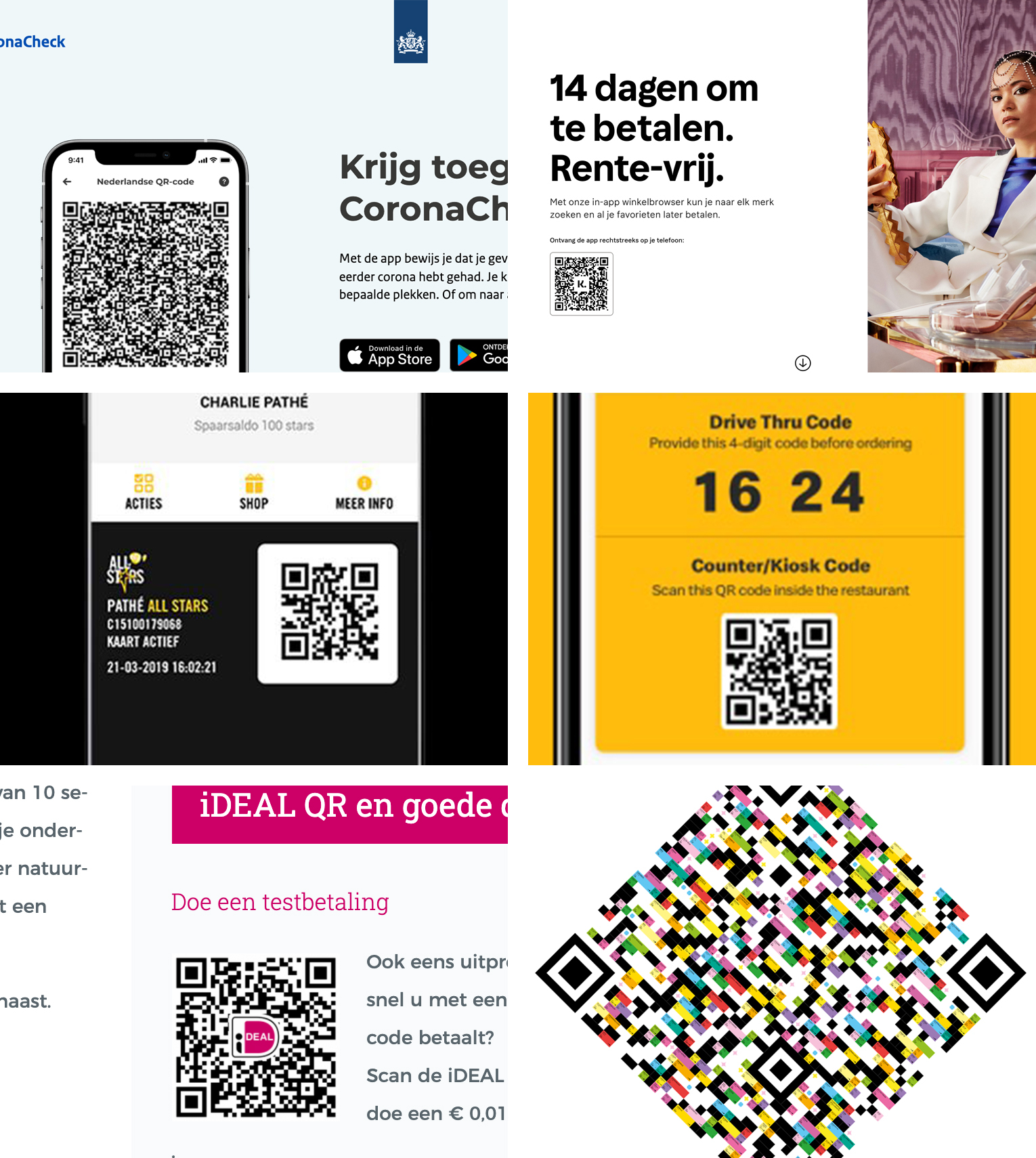 Illustratie met QR codes